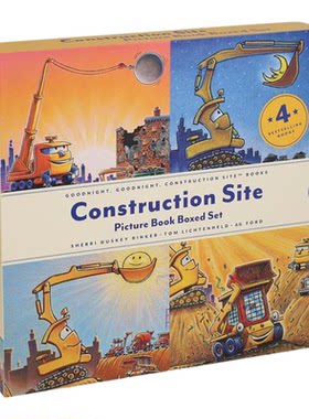 【预售】晚安工地故事绘本礼盒套装(一套4册) Construction Site Picture Book Boxed Set 英文儿童插画故事绘本 进口童书