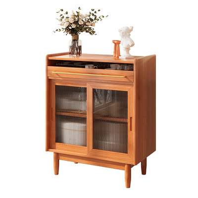 北欧实木餐边柜储物简约柜子客厅沙发边柜小户型置物柜日式茶水柜