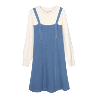 快乐屋背带裙孕妇针织连衣裙秋装洋气个性孕妇裙孕期产后都可外穿