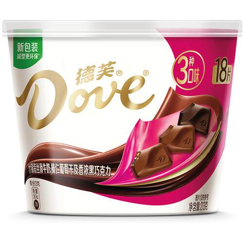 德芙什锦巧克力3口味牛奶黑巧榛仁葡萄干纯正可可脂儿童零食糖果