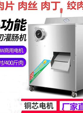 神龙多功能绞切两用机 电动切肉片肉丝机 商用厨房设备绞肉馅机器