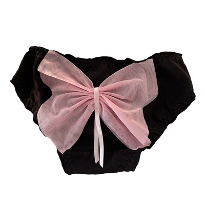 高颜值粉色蝴蝶结内裤女