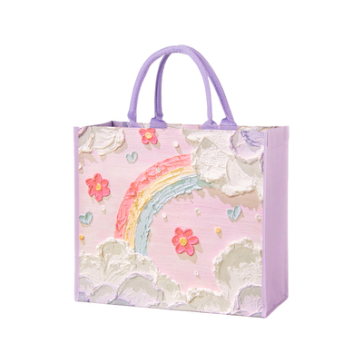 外出购物手提袋大容量覆膜编织袋沙滩防水包单肩女带拉链结实耐用