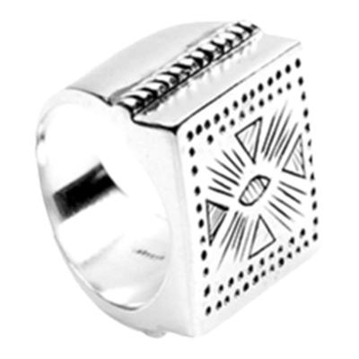 EnSage925银方块纹样戒指