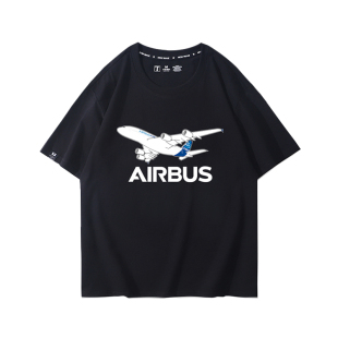 空中客车空客夏季衣服航空飞机AIRBUS短袖T恤衫纯棉休闲夏装男款