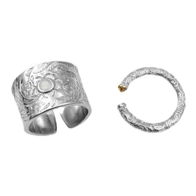 WHYBLUE唐草纹宽版戒指镀银