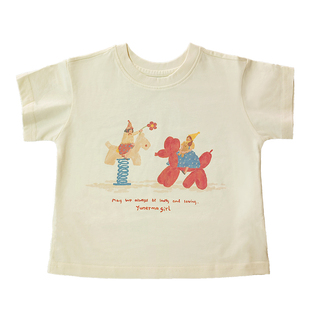 【原创插画师合作款】女童夏季可爱百搭纯棉短袖 允儿妈洋气T恤潮