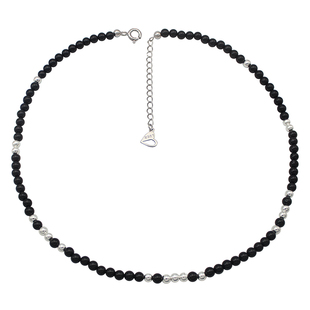 高质天然石版！ins博主fever同款通体纯银黑玛瑙蓝松石叠戴项链