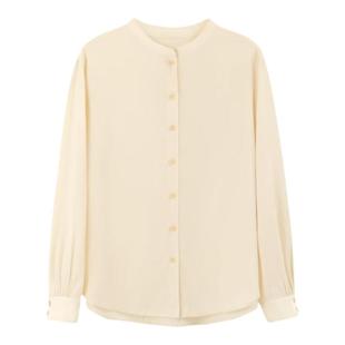 bbfer本依凡冬季衬衫女复古文艺纯色简约长袖衬衣宽松SSSCY0122