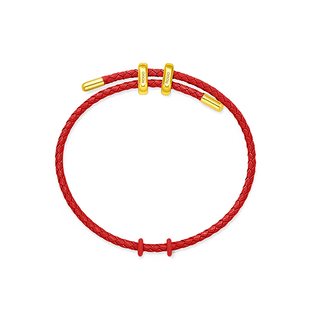 ROGO/月光周家大福转运珠配绳细绳钢绳皮绳可伸缩调节黄金珠串珠