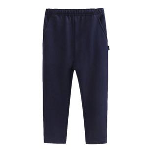 胖童伊顿同款运动裤加肥加大春秋校裤中大童儿童藏青色校服裤子
