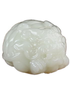 和田玉白玉龙龟手把件