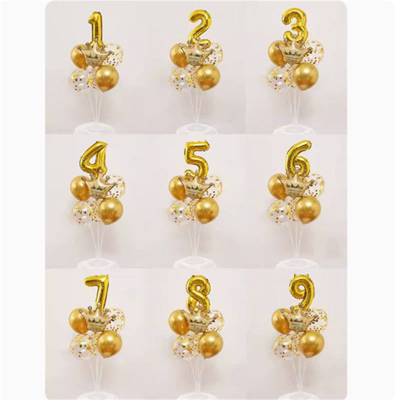 数字气球生日装饰场景布置宝宝一周岁生日布置气球支架摆件十周岁