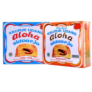 印尼阿罗哈大虾片进口sloha蓝盒木薯片阿米戈500g需自己炸生虾片