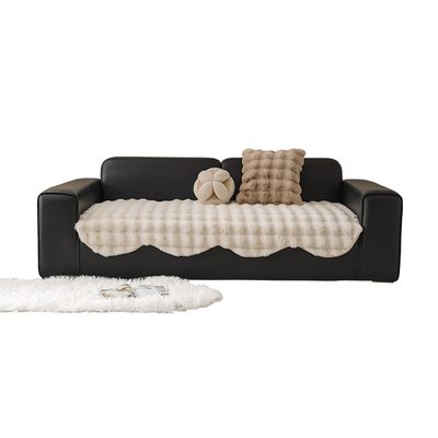 轻奢高级感兔毛绒不规则沙发垫布