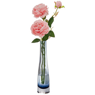 仿真花小众花瓶客厅插花高级感玻璃水培摆件北欧风桌面小花瓶装饰