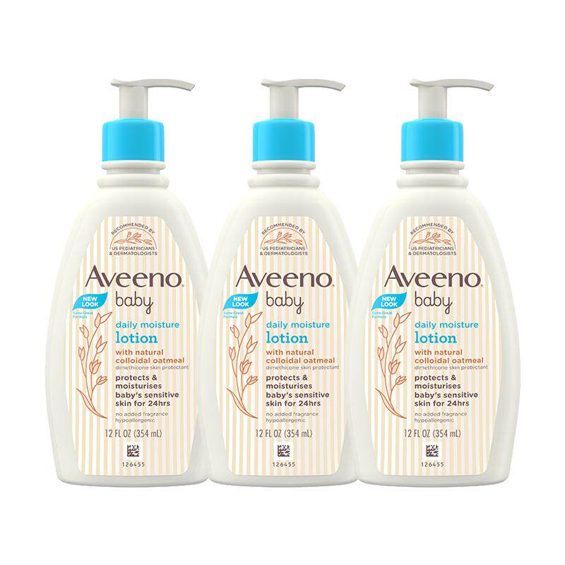 Aveeno/艾惟诺(艾维诺） 婴儿每日润肤乳（无香型）354ml*3瓶宝宝