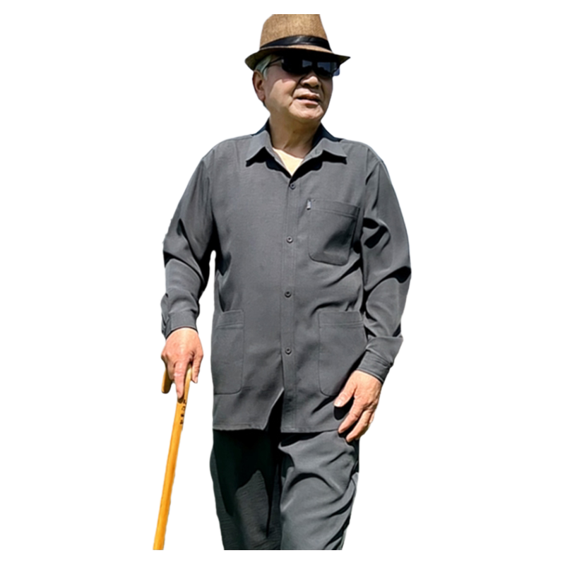 翻领长袖长裤透气凉爽多口袋设计