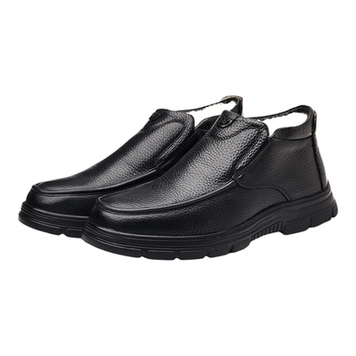 男士真皮羊毛加厚保暖高帮棉鞋