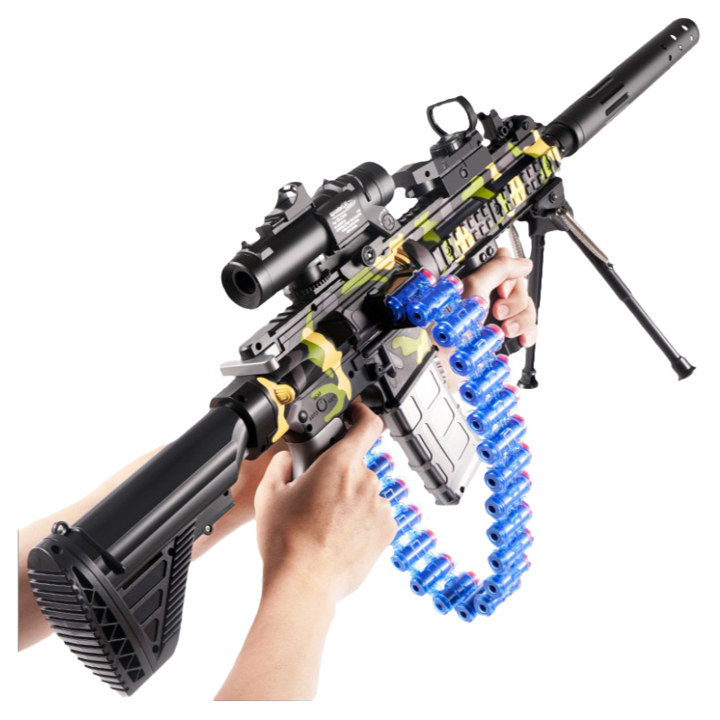M416电动连发软弹枪儿童玩具枪小男孩机关枪仿真加特林重机枪狙击