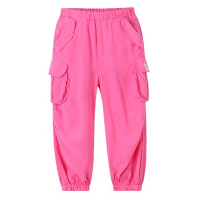 【商场同款】安奈儿童装女童防蚊裤子春新款工装粉色XG516558