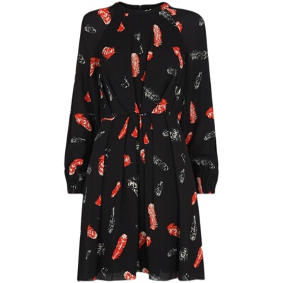 WHISTLES长袖羽毛印花显瘦英伦