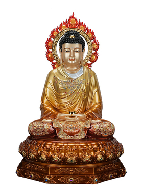 黄铜释迦摩尼佛像寺院供奉摆件