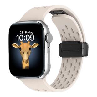 适用applewatch10苹果手表表带iwatchs8液态s9硅胶s8夏天透气网洞ultra2磁吸搭扣s7运动iwatchse镂空高级感se