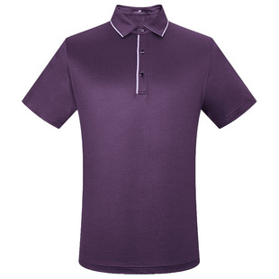 蔓哈顿夏季新款桑蚕丝混纺T恤衫男士商务纯色翻领短袖Polo衫