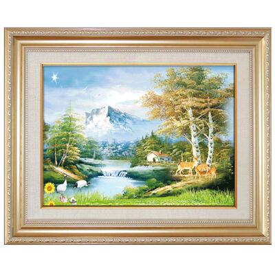 山水油画风风景包邮免打孔装饰画