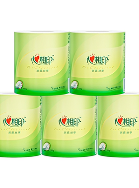 心相印茶语卷纸卫生纸实惠家用厕所纸巾手纸4层100克大卷加厚印花