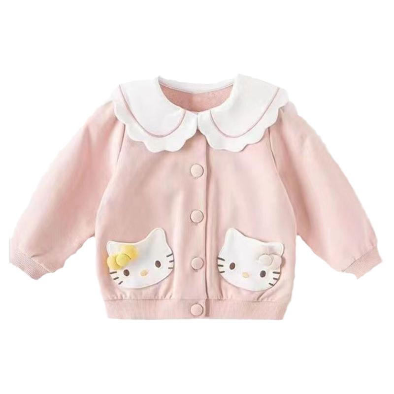 Hello Kitty女童外套2024春装新款宝宝上衣单排扣儿童开衫童装