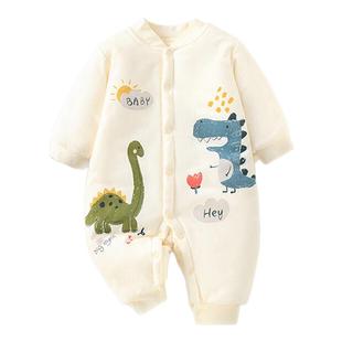 宝宝连体棉服秋冬款婴儿衣服加厚夹棉婴幼儿棉衣冬季保暖棉袄爬服