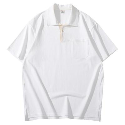 BPCALL 休闲polo衫纯色休闲口袋中性翻领纯棉T恤ssz男女款