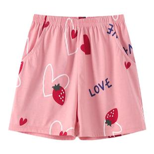 睡裤女夏季短裤纯棉薄款宽松大码200斤休闲居家可爱全棉家居裤