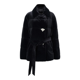 【商场同款】MAXRIENY精致千金感丝绒羽绒服25冬菱形绗缝鸭绒外套