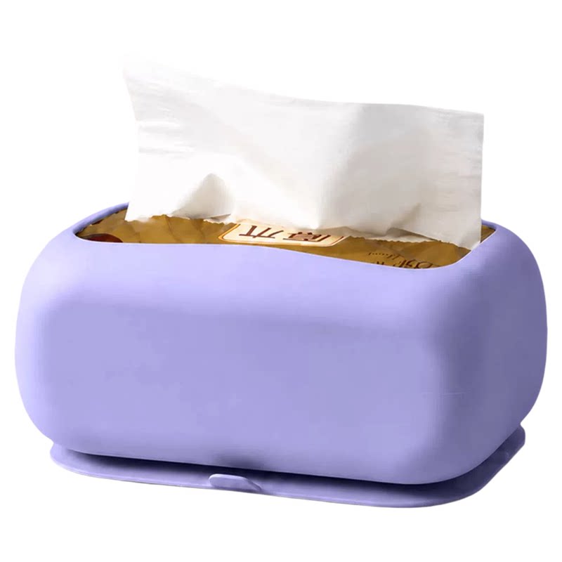 硅胶吸盘免打孔家用纸巾盒