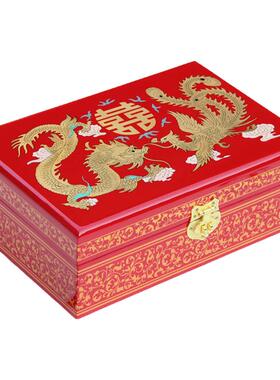 结婚聘礼木质漆器梳妆盒