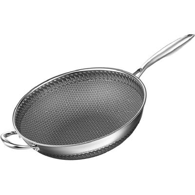 HZIB/赫巴兹304不锈钢不粘锅炒锅