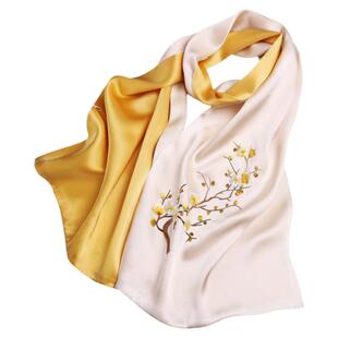 【女神礼物】织锦楼手工苏绣真丝巾礼盒100%桑蚕丝送妈妈长辈围巾