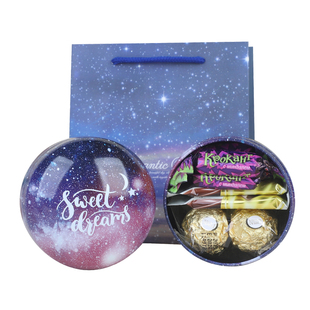 结婚喜糖礼盒成品含糖马口铁星空礼盒装伴娘伴手礼德芙巧克力糖果