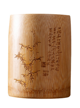 梅林笔庄毛笔笔筒古风摆件
