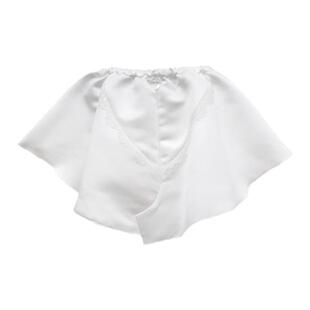 JennyFax蕾丝褶皱荷叶半身不规则双层超短中款蛋糕白色层次感半裙