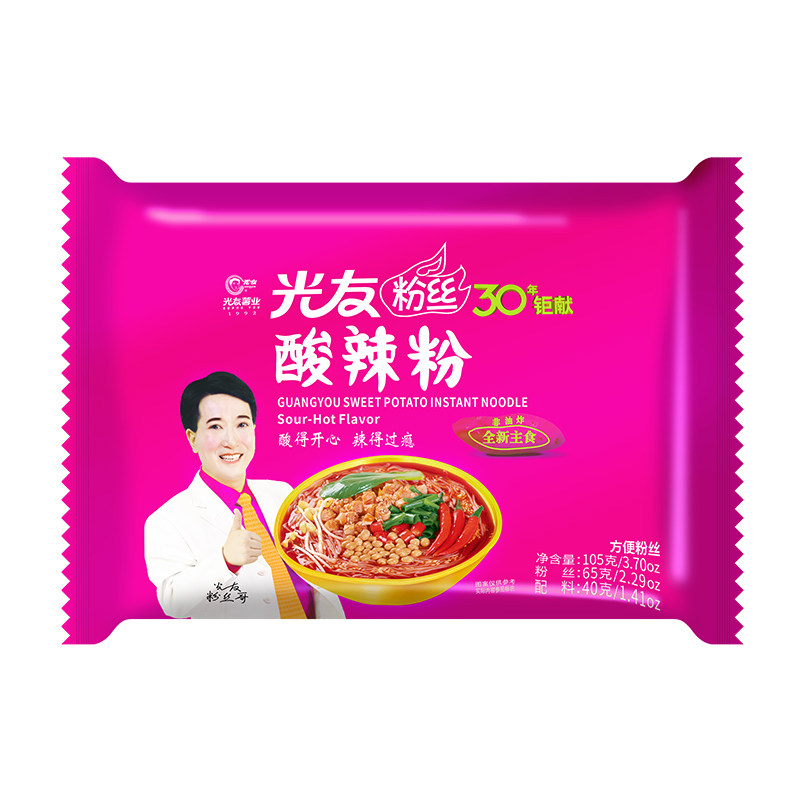 光友酸辣粉 四川特色非油炸方便粉丝 正宗重庆速食细粉丝105g袋装