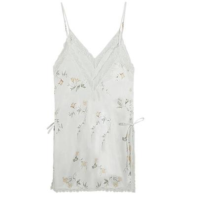 歌瑞尔柔滑深V性感吊带睡裙睡袍