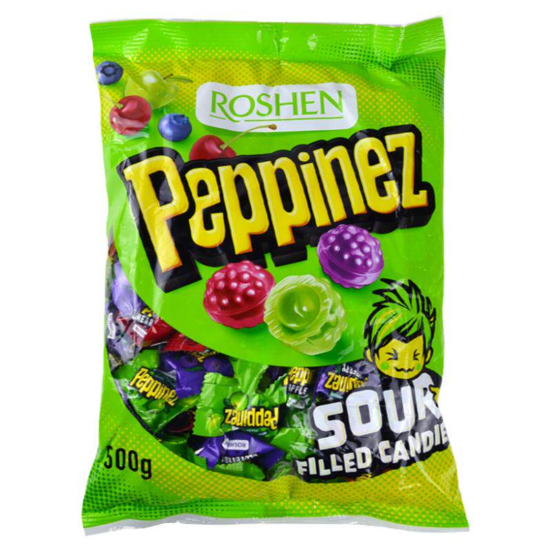 乌克兰小酸酸爆浆硬糖roshen如胜水果糖俄罗斯进口零食结婚喜糖果