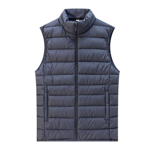 啄木鸟休闲男士棉坎肩背心秋冬款保暖大码中年立领纯色马甲爸爸装