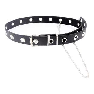 希同儿大码朋克链条腰带简约百搭配裙子装饰皮带免打孔休闲细裤带