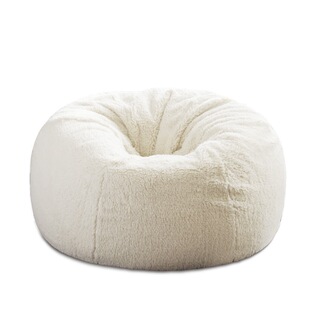 ins北欧懒人沙发单人豆袋圆形沙发卧室沙发白色长毛绒羊羔绒豆袋