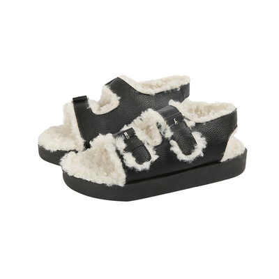 棉拖鞋女加绒厚底平底网红毛毛拖鞋女外穿秋冬2025新款大码41到43